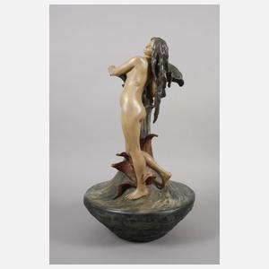 Goldscheider Wien große Vase weiblicher Akt