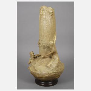 Johann Maresch große Vase Nymphe und Faun