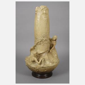 Johann Maresch große Vase Nymphe und Faun