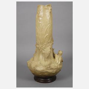 Johann Maresch große Vase Nymphe und Faun