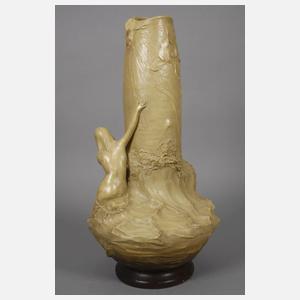 Johann Maresch große Vase Nymphe und Faun