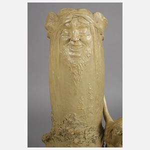 Johann Maresch große Vase Nymphe und Faun