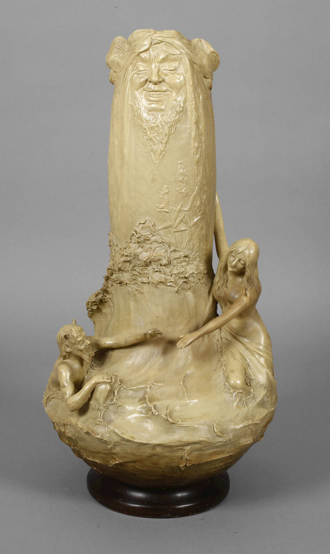 Johann Maresch große Vase Nymphe und Faun
