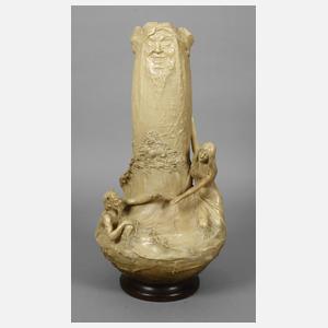 Johann Maresch große Vase Nymphe und Faun