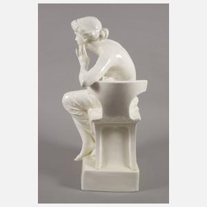 Goldscheider Wien weiblicher Akt mit Lyra