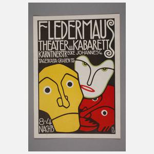 Bertold Löffler, Handplakat zum Cabaret Fledermaus