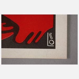 Bertold Löffler, Handplakat zum Cabaret Fledermaus