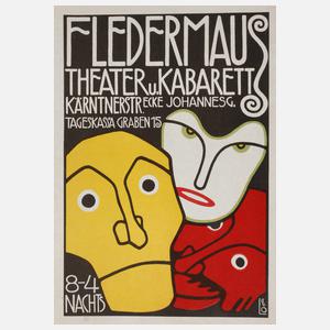 Bertold Löffler, Handplakat zum Cabaret Fledermaus
