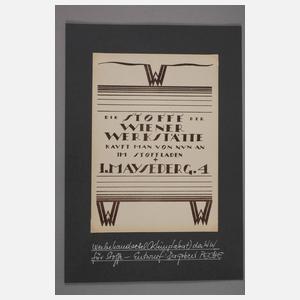 Seltenes Werbeblatt Wiener Werkstätte