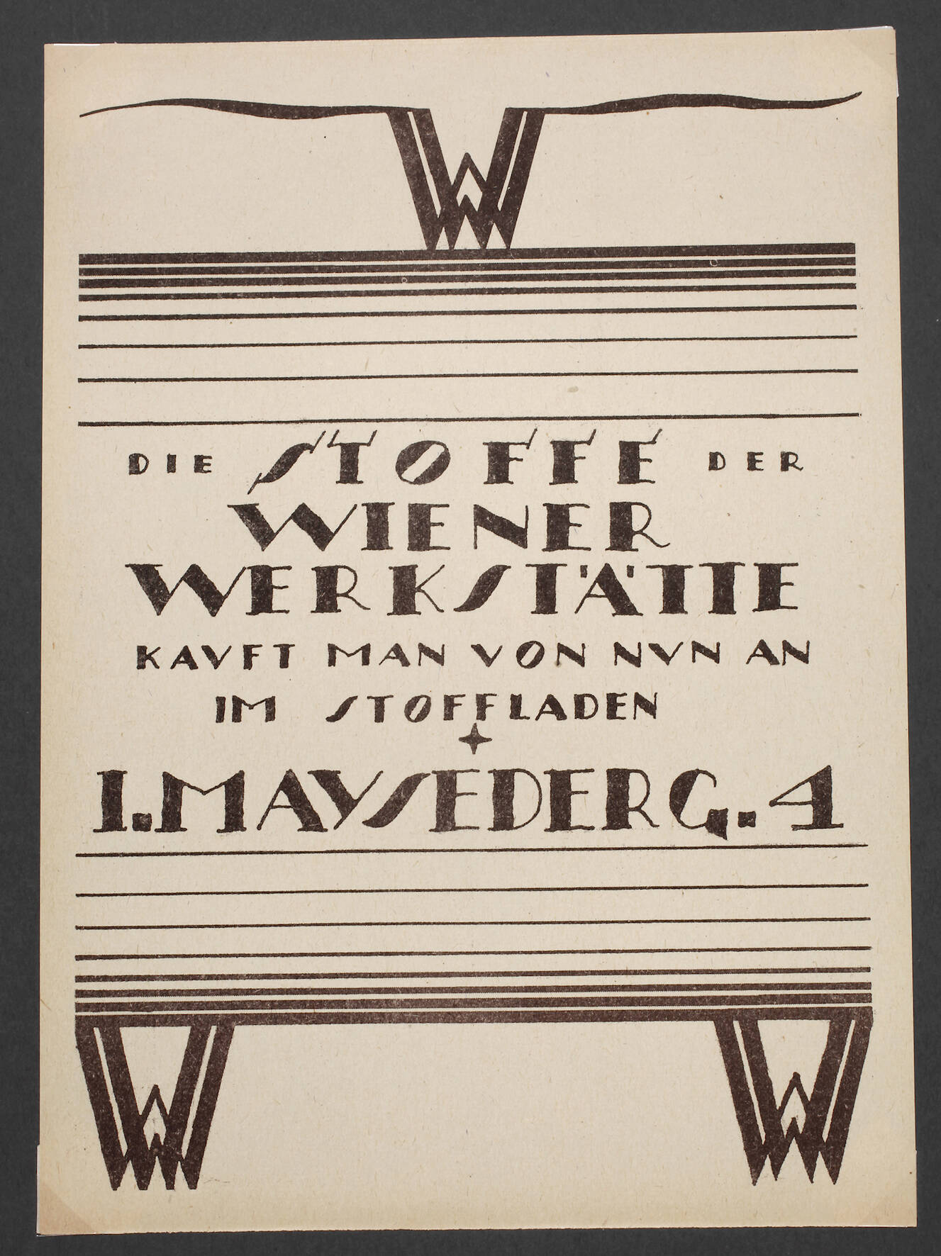 Seltenes Werbeblatt Wiener Werkstätte
