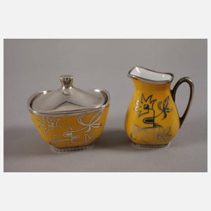 Deusch & Co. Lorch Mokkaservice mit Silberoverlay