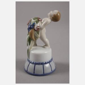 Fraureuth "Putte mit Blumen auf Sockel"