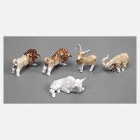 KPM Berlin fünf Miniatur-Tiere111