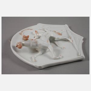 Rosenthal Reliefbild mit Hundemotiv