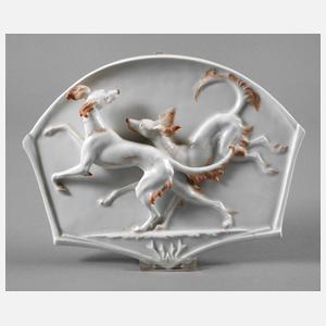 Rosenthal Reliefbild mit Hundemotiv