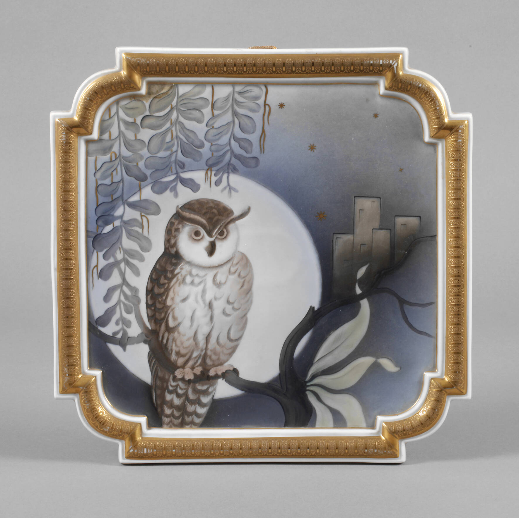 Rosenthal Wandplatte mit Eulenmotiv