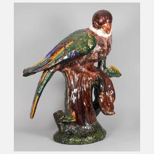 Übergroßer Keramik-Papagei