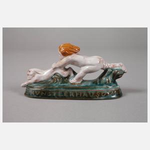Wiener Kunstkeramische Werkstätte Putto und Hase