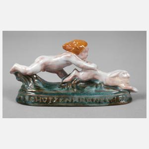 Wiener Kunstkeramische Werkstätte Putto und Hase