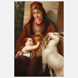 KPM Berlin Bildplatte Orientalin mit Kind