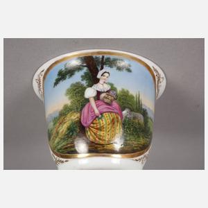 Paar große Ansichtentassen