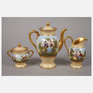 Prunk-Mokkaservice im Alt-Wiener Stil