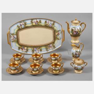 Prunk-Mokkaservice im Alt-Wiener Stil