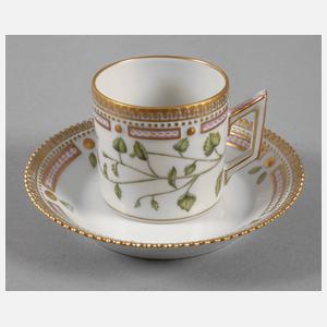 Kopenhagen Mokkatasse mit Untertasse "Flora Danica"