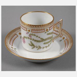 Kopenhagen Kaffeetasse und Untertasse "Flora Danica"