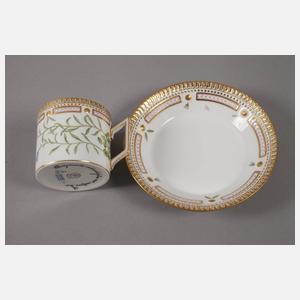 Kopenhagen Kaffeetasse und Untertasse "Flora Danica"