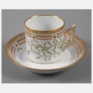 Kopenhagen Kaffeetasse und Untertasse "Flora Danica"