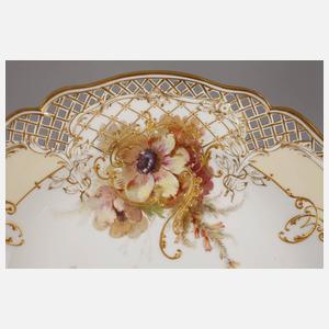 KPM Berlin Durchbruchteller mit Weichmalerei