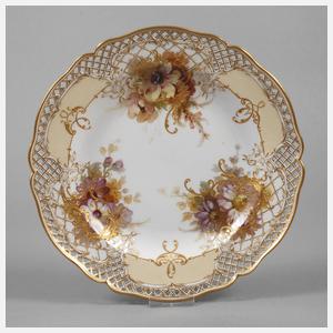 KPM Berlin Durchbruchteller mit Weichmalerei