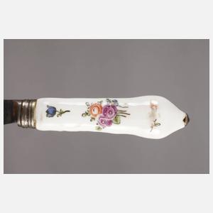 Meissen Messer und Fleischgabel mit Blumenmalerei