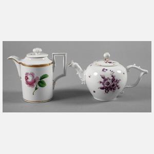 Meissen zwei Kännchen mit Blumenmalerei