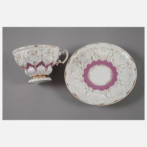 Meissen Prunktasse mit Reliefdekor