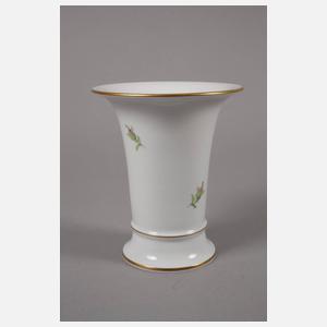 Meissen Tortenplatte und Vase "Rote Rose"