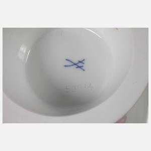 Meissen Tortenplatte und Vase "Rote Rose"