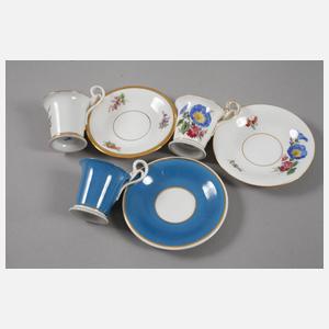 Meissen sechs Mokkatassen mit Untertassen