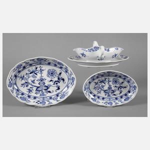 Meissen drei Serviceteile "Zwiebelmuster"