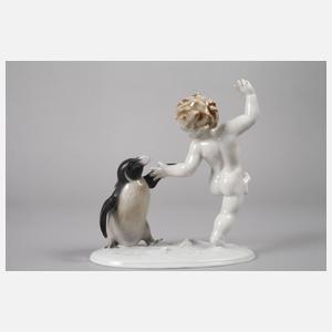 Metzler & Ortloff Putto mit Pinguin