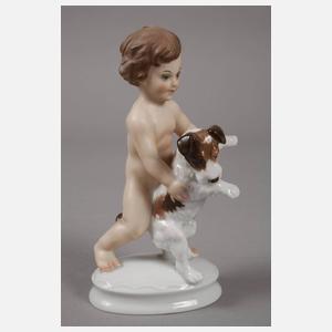 Rosenthal drei Kinderfiguren mit Hund