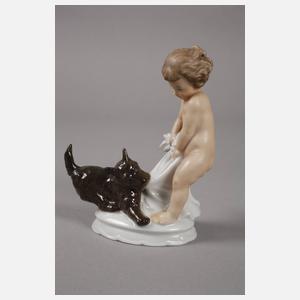 Rosenthal drei Kinderfiguren mit Hund