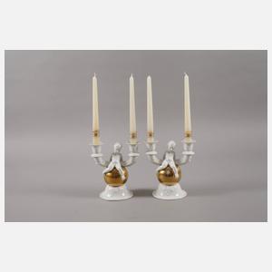 Rosenthal Paar "Kerzenleuchter mit Putto"