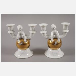 Rosenthal Paar "Kerzenleuchter mit Putto"