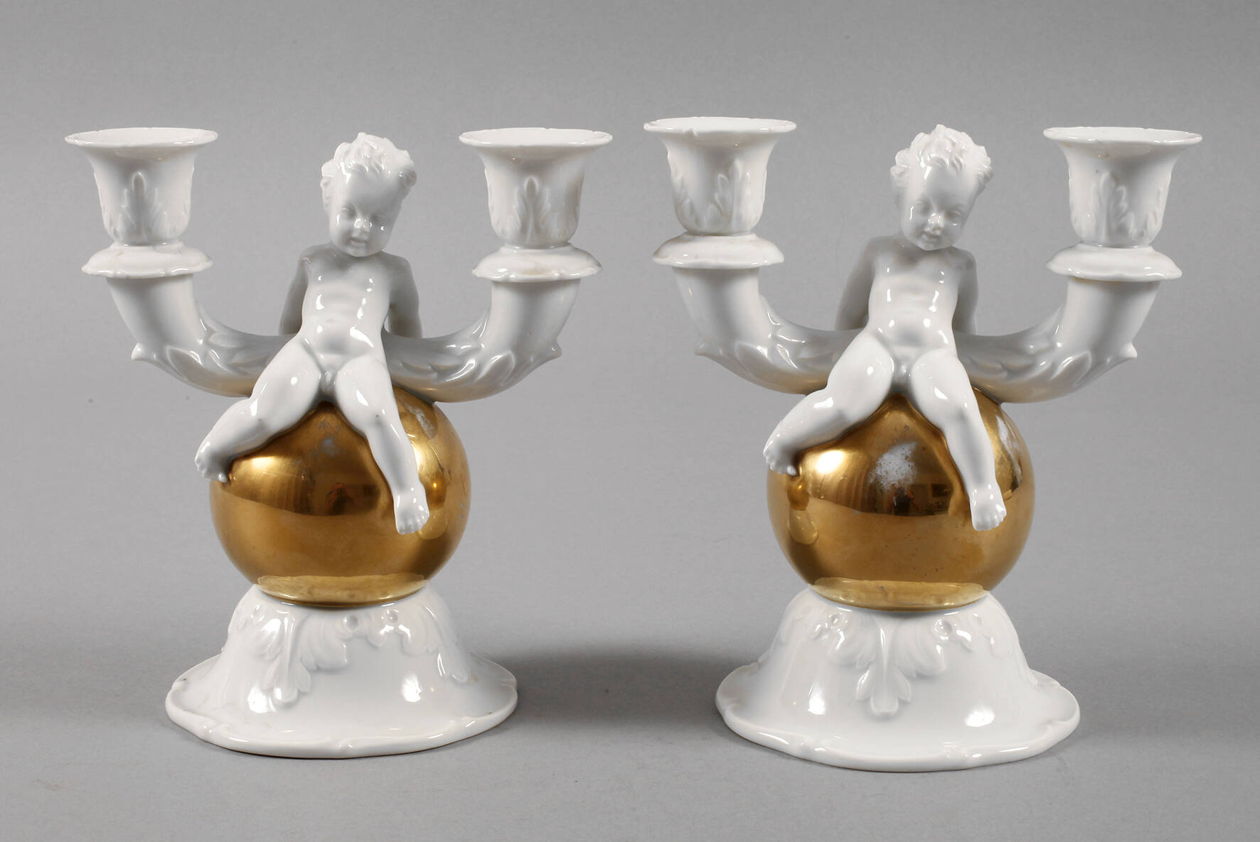 Rosenthal Paar "Kerzenleuchter mit Putto"