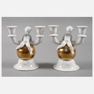Rosenthal Paar "Kerzenleuchter mit Putto"