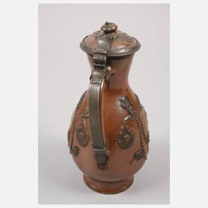 Seltene Bunzlauer Steinzeugkanne mit Sachsenwappen