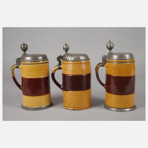 Drei Rochlitz-Lunzenauer "Honigkrüge"