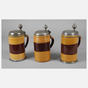 Drei Rochlitz-Lunzenauer "Honigkrüge"